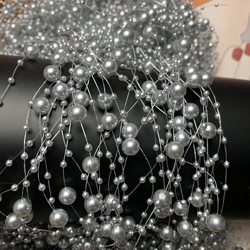 Цепочка из бусин с имитацией жемчуга и цветными кисточками для создания свадебных аксессуаров для волос и букетов для рук своими руками