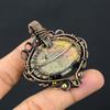 Unique Tree Of Life Fossil Coral Gemstone Pure Copper Wire Wrapped Handmade Pendant Jewelry
