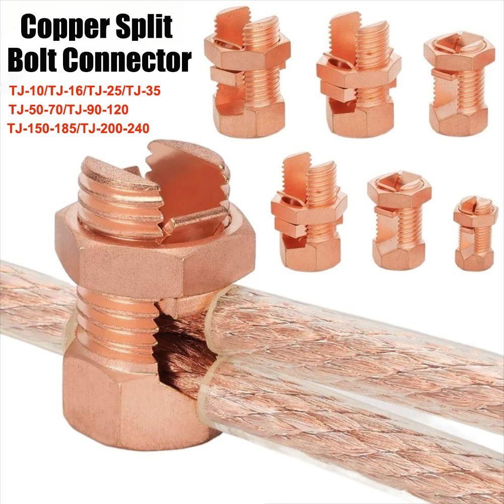 Durable Copper Split Bolt TJ Series Screw Terminal New Wire Clips