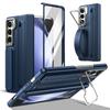 Складной чехол со стилусом для Samsung Z Fold 4 5 6 7 Рамка для объектива из алюминиевого сплава Держатель Встроенный силиконовый ремешок Стеклянная пленка для экрана