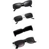 Sheomy Unisex Combo Offer Pack of 4 Shades Glasses Pathan Sunglasses Rectangle Retro Vintage Narrow Women::Men , MKN-227