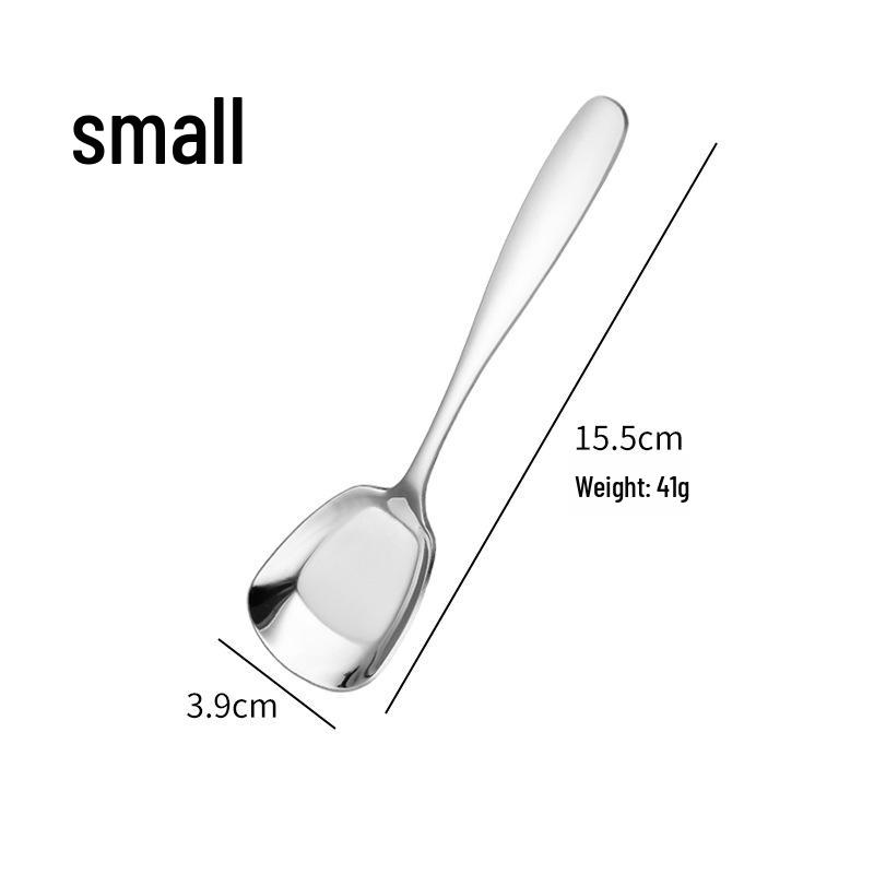 Ложка десертная квадратная с плоским дном из нержавеющей стали 304 - Креативный утолщенный дизайн