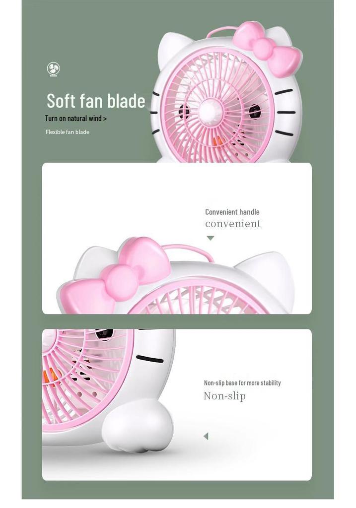 Silent Mini Summer Cartoon Desktop Fan for Dorms & Offices