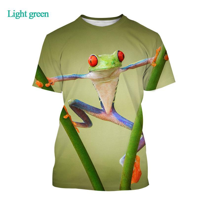 Fashionable Tree Frog 3D Printed T-shirt Fun Animal Men's and Women's Fun Hip Hop Style Short Sleeve Top