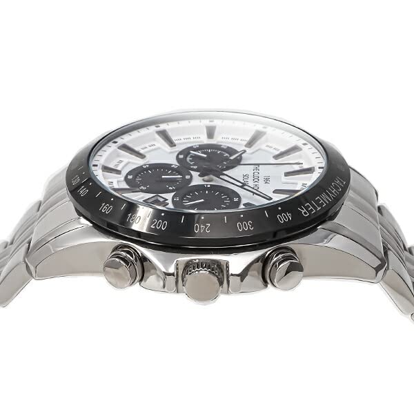 Часы Clock House Business Casual Solar Chronograph, белые и черные, цвет «панда», мужские, MBC1003-WH1A