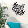 Moon Phase Boho Wall Pediments – Nordic Metal Wall Art with Flowers and Butterflies. Ideal for Moon Phase Wall Hanging and Decor