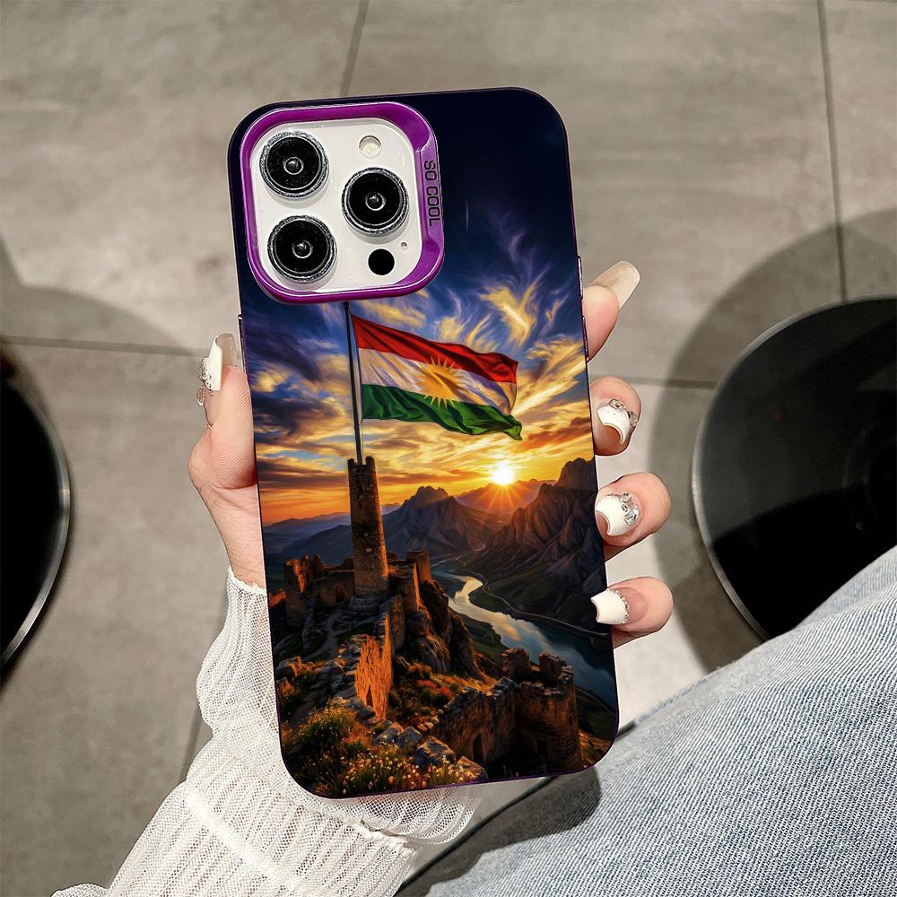 Kurdistan Flag Purple Translucent Mobile Phone Case for iPhone 17 16 15 14 13 12 11 X XR XS Air Pro Max Plus Colorful Cover