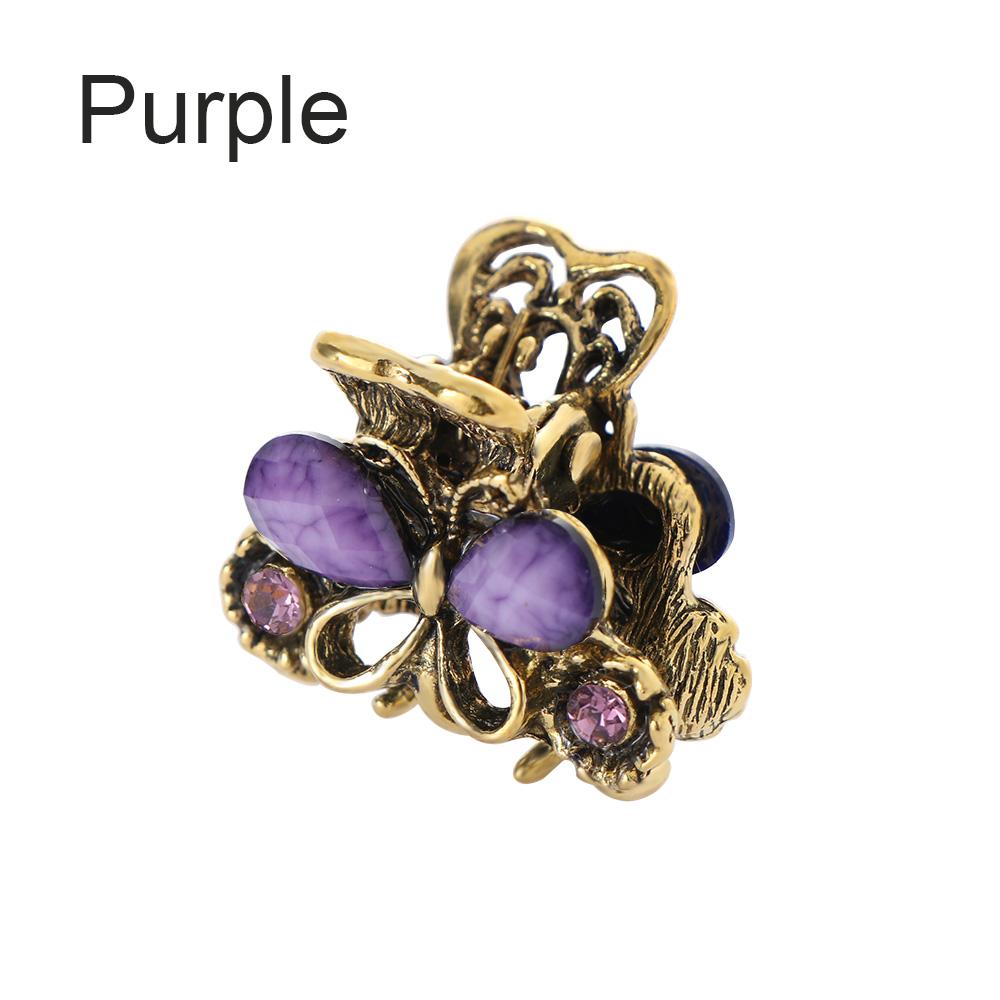 Ladies Women Girls Retro Vintage Jewelry Claw Resin Hairpins Mini Butterfly Hair Clip