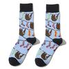 1 Pair Unisex Socks Cartoon Cute Sloth Print Breathable Middle Tube Socks Suit In All Seasons For Daily