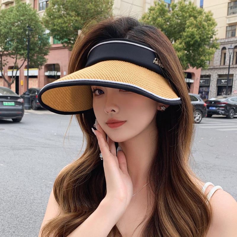 Новая летняя пустая верхняя шляпа от солнца с защитой от УФ-излучения для женщин, повседневная соломенная шляпа с широкими полями для пляжа и путешествий, женская шляпа от солнца