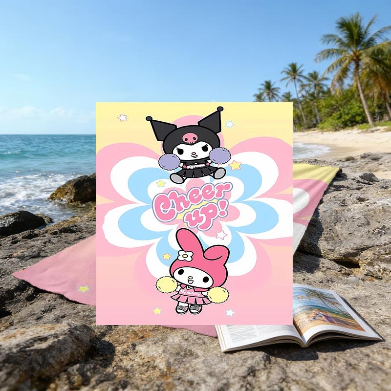 1pc Sanrio3 Beach Towel, Beach and Seaside Swimming Pool Equipment, Fashion Pattern, Rectangular, Travel Essentials