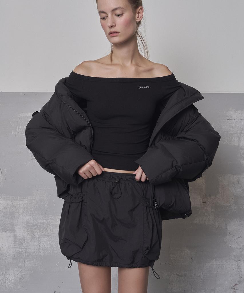 GROVE Grvr Sports_Frill Banding Skirt_Black