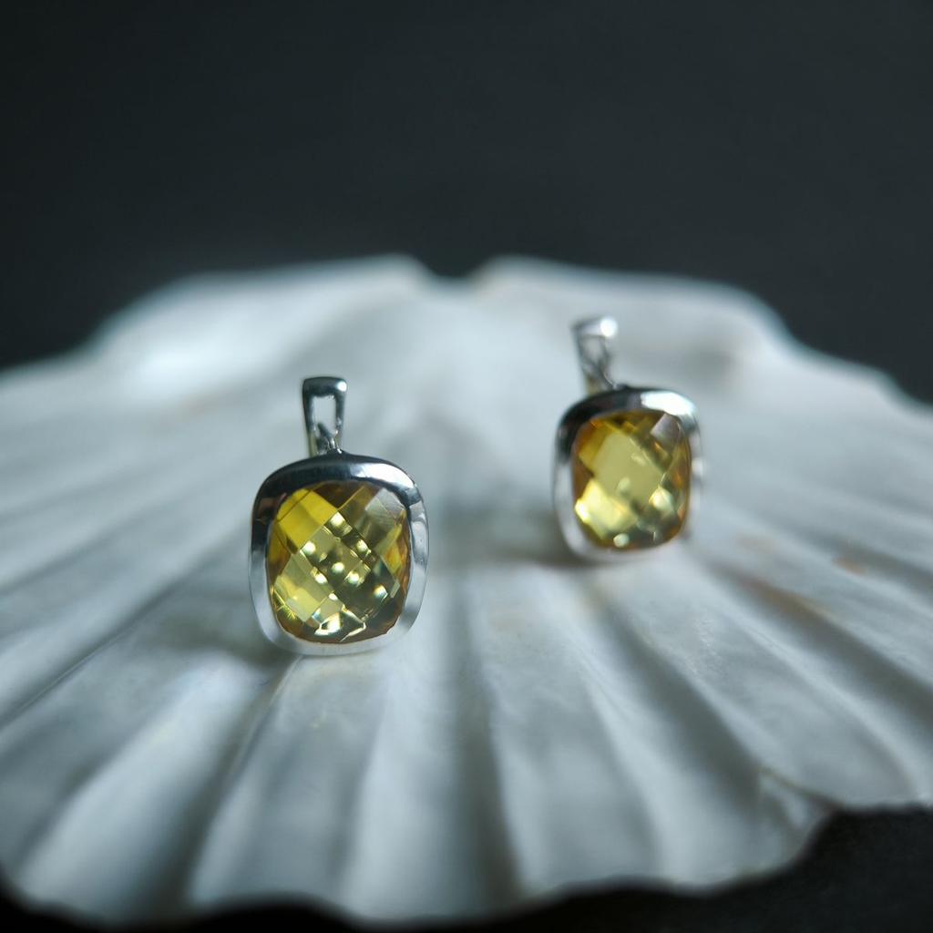Серебряные серьги с цитрином nano (2189893)