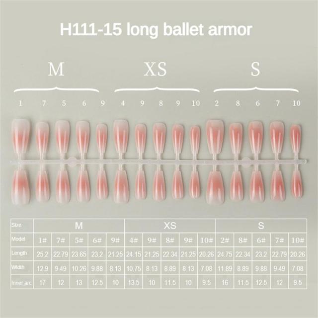 Около 27,5*11 см накладные ногти размазанные доспехи дизайн ногтей готовые накладные ногти розовый акриловый материал 14 стилей фишек для ногтей