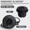 Настольная розетка Многофункциональная розетка ЕС с 2 USB/USB Type-C встраиваемая круглая настольная розетка