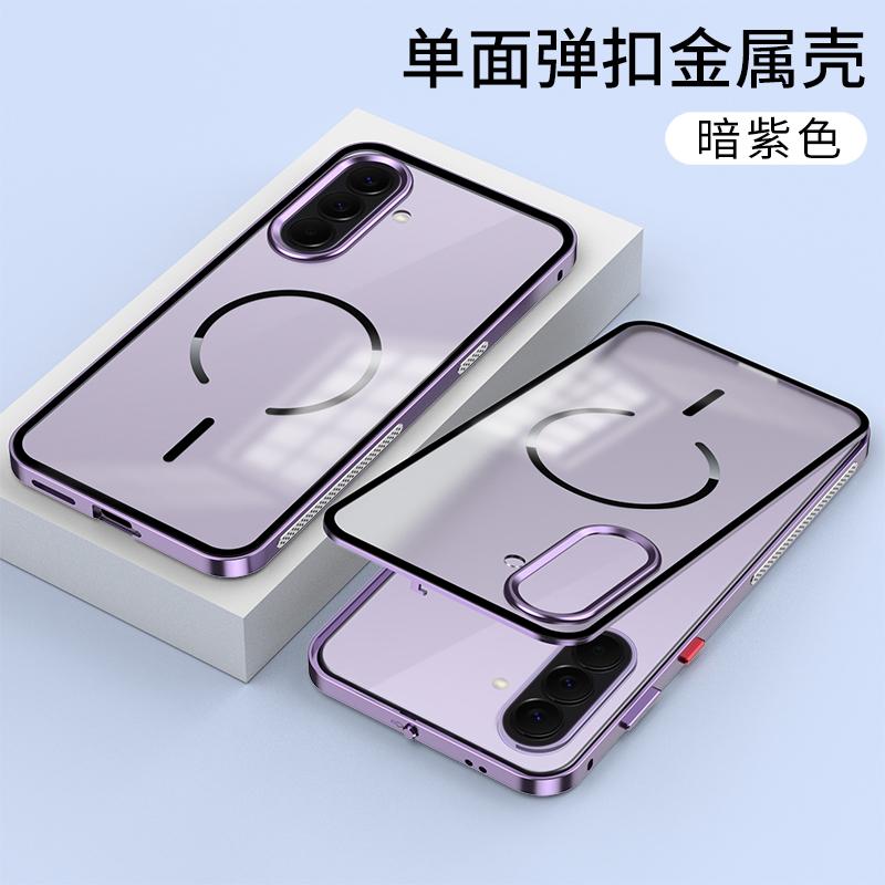 Магнитный чехол для Samsung Galaxy A37 Чехол Металлическая рама из алюминиевого сплава Матовая прозрачная акриловая крышка Для Samsung A 37 5G