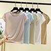 O-Neck Short Sleeve Tshirts Slim Fit Solid Color Summer Thin T-shirt Woman Bottomed Tee Tops All Match