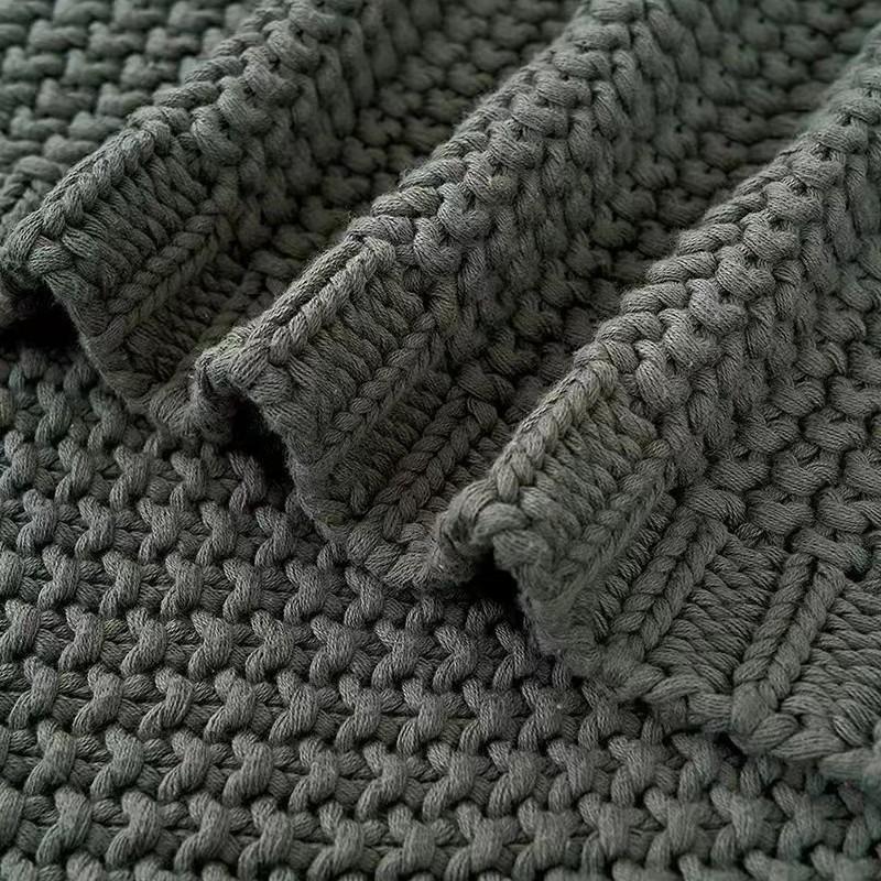 Soft Fringe Knit Blanket Modern Nordic Design Lightweight Throw Ideal for Office Nap Sofa and Air Conditioner Daily Use