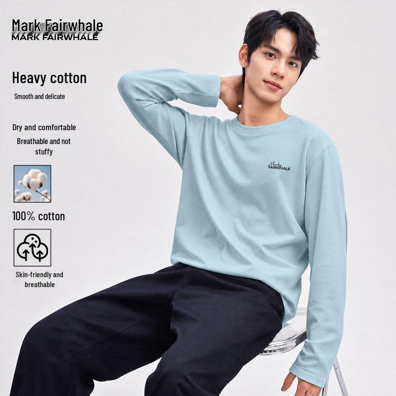Mark Fairwhale Мужская хлопковая футболка с длинным рукавом, плотная