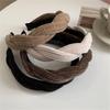 New Simple Wide Side Edge Fabric Hair Band Women Fashion Korean Retro Braided Headband Solid Knot Hoop Girls Hair Accessories
