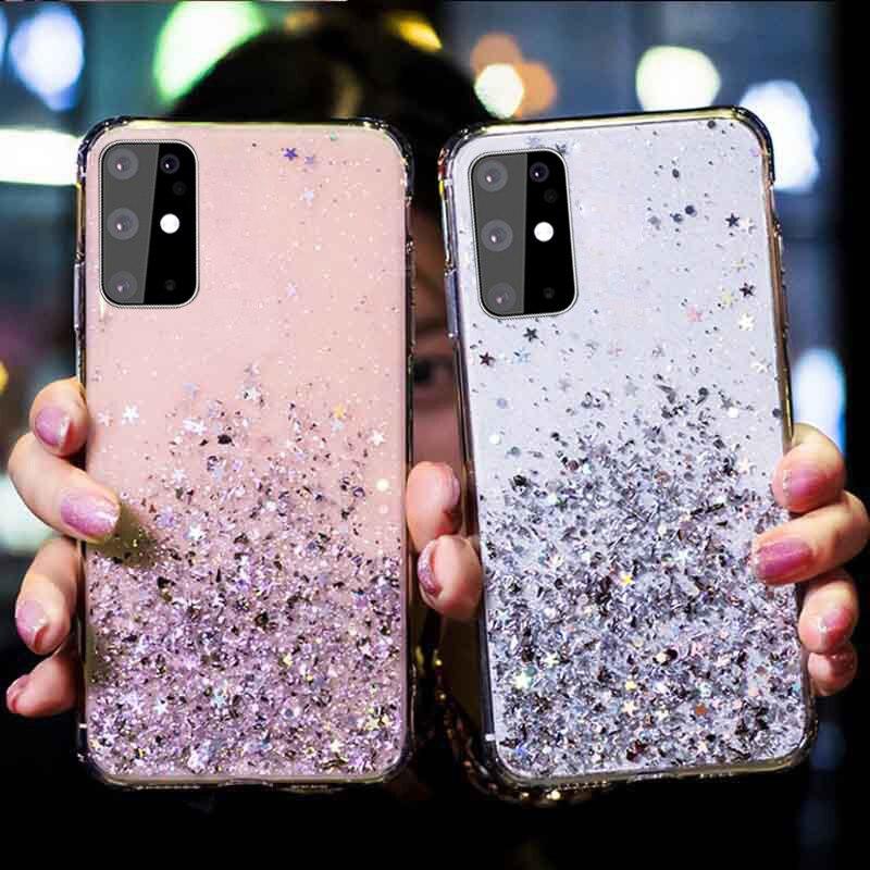 Fashion Bling Case For Samsung Galaxy S25 S24 FE S23 S22 S21 Ultra A56 A36 A26 A55 A35 A54 A34 A24 A55 A35 A15 A05 A53 A13 A51 Glitter Silicone Cover
