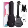 Nova Enya Concert Ukulele Beginner Set of Carbon Comes with and Spare Strings [Enya U] (Made Fiber) Case, Strap, Capo, [] (Black)