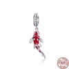 Новый Стерлингового Серебра 925 пробы Fortune Cat & Good Fortune Карп Рыба Висячие Подвески Fit Sweet Fashion Браслет Женский Ювелирные Изделия Своими Руками