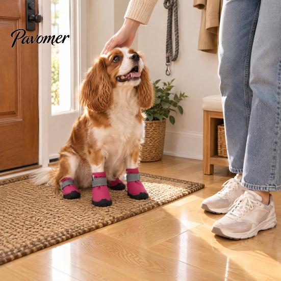 Weatherproof Pet Shoes for All Seasons Waterproof Dog Small Medium and Large Dogs, Non-Slip Oxford Cloth Comfortable Paws Covers Travel Boots