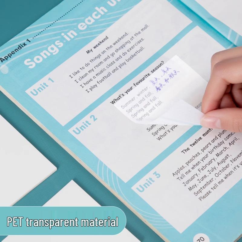 Waterproof Pearlescent Sticky Notes for Students: Transparent Memo Pads for Note-Taking & Exam Marking