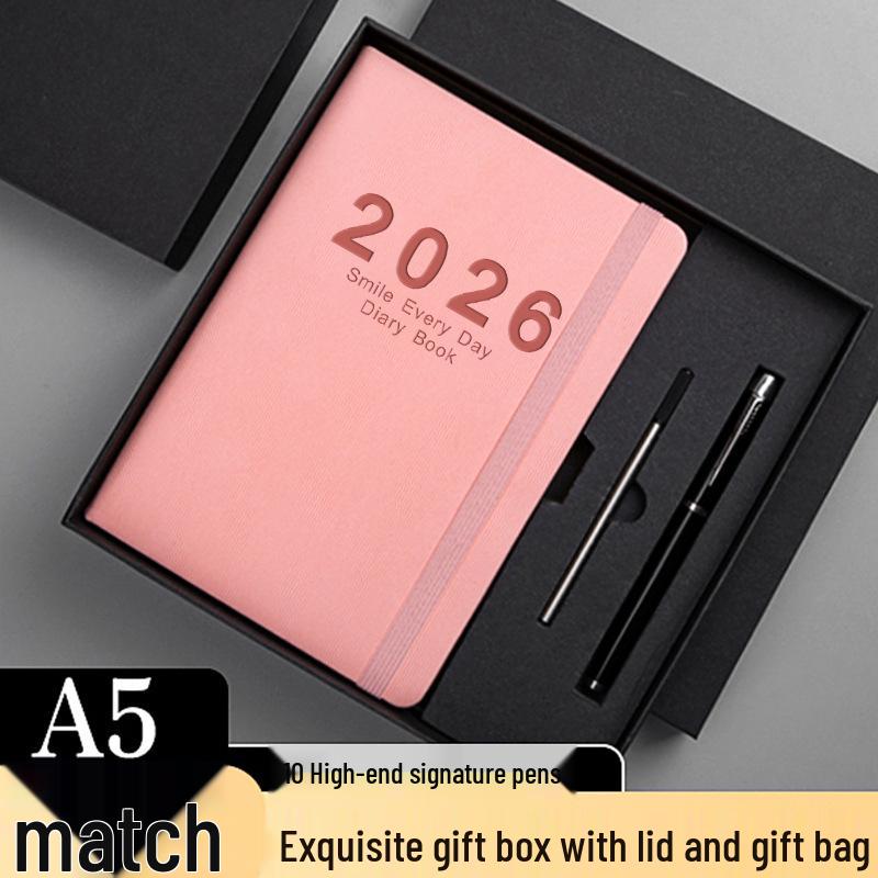 Ежедневник 2026 Планировщик эффективности: Новая модель ручного переплета, сувенирная лента, канцелярский ежедневник для эффективного использования в офисе