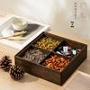 Partitioned Bamboo & Acrylic Snack Storage Box