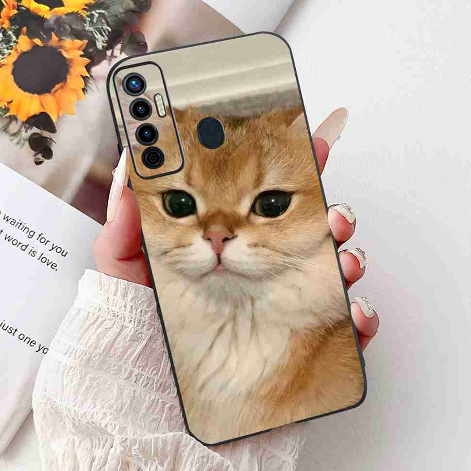 Cute Cat Cover For Tecno Camon 17 Case CG6 CG6j Silicone Soft Protection Shell For Tecno Camon 17 Camon17 Back Cover Casing 6.6"