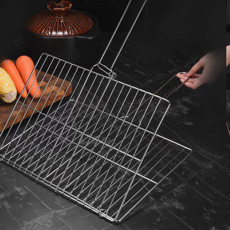 Stainless Steel Square BBQ Grilling Basket Clip