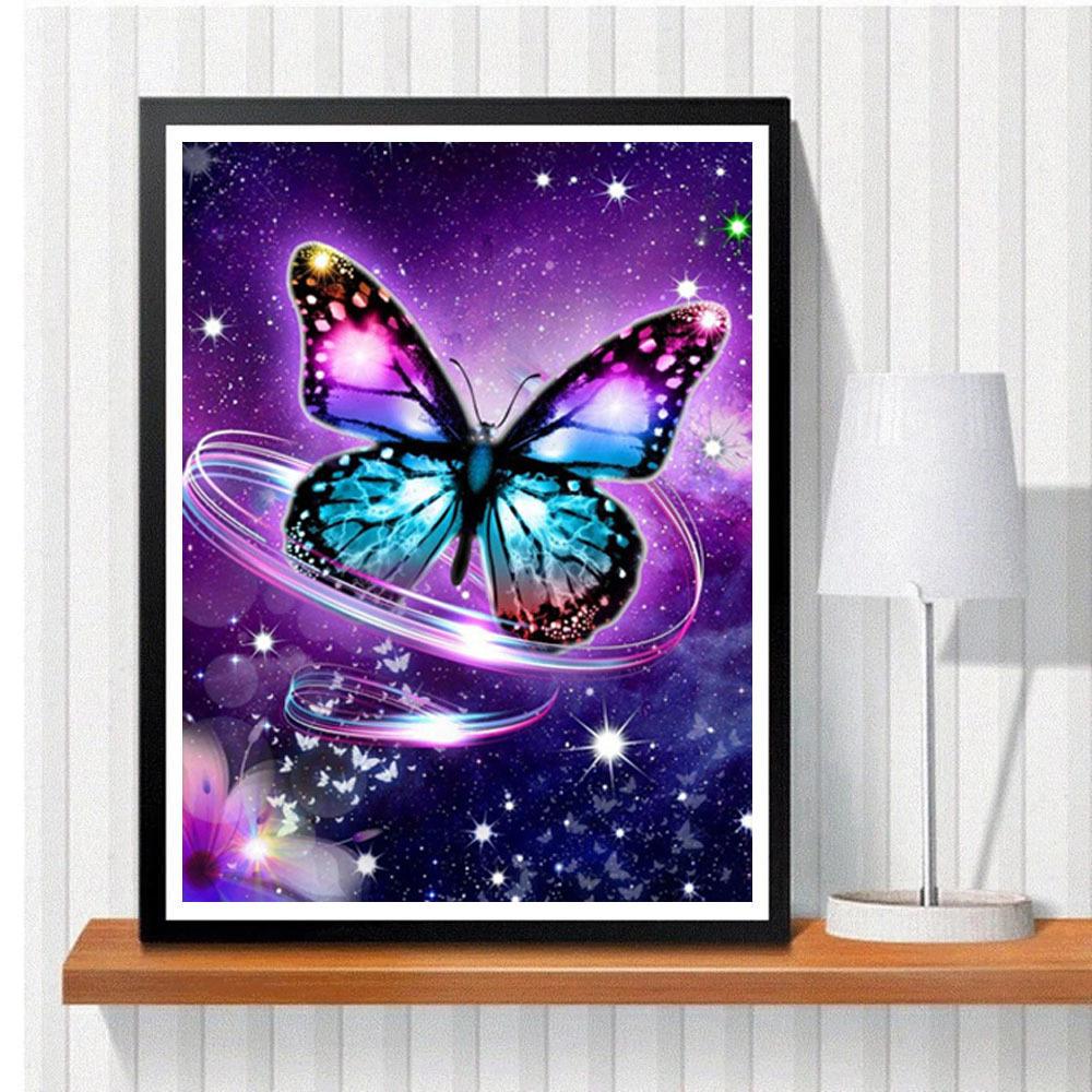 5D DIY Diamond Painting Beautiful Butterfly Diamond Embroidery Cross Stitch Kit Full Rhinestone Mosaic Home Decor