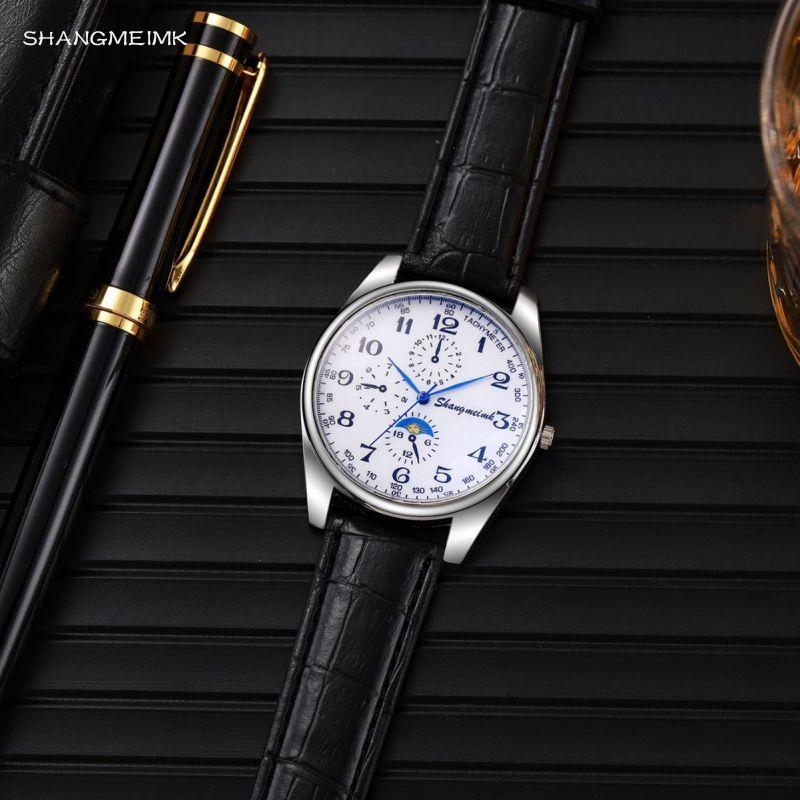 Модные мужские кварцевые часы с кожаным ремешком, оригинальный дизайн, мужские наручные часы, деловые подарки, часы для мужа, семьи, друга