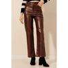 Women's High Waist Leather Trousers