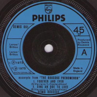 7-дюймовая пластинка ДЕМИС РУССОС - Отрывки из "Феномен Руссоса" DEMIS001 Philips 1976 Великобритания Поп Б/У