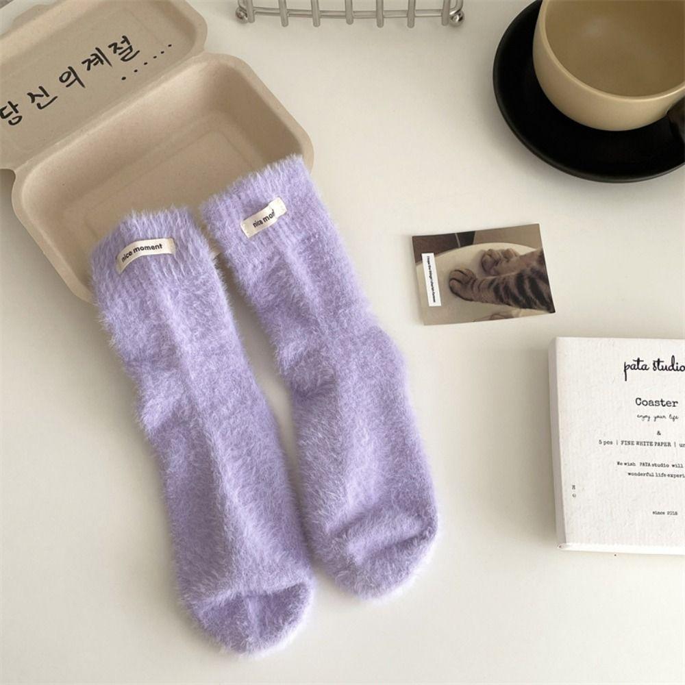 Winter Velvet Socks Warm Cotton Socks Thickened Mink Cashmere Socks  Women