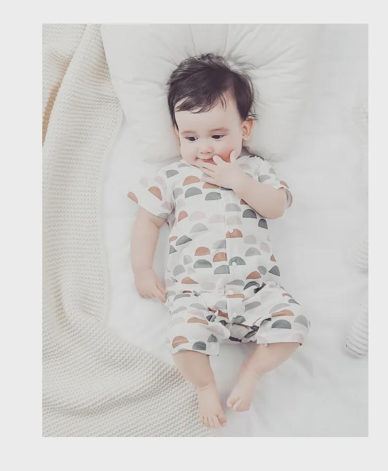 Детский комбинезон из бамбукового волокна — дышащая, тонкая пижама с короткими рукавами для новорожденных — идеально подходит для лета, весны и осени