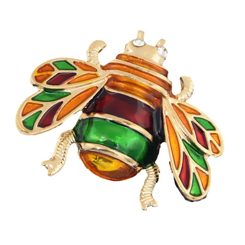 Винтажная окрашенная брошь в виде пчелы, модная эмалевая симпатичная булавка в виде насекомого, булавка для воротника в виде жука, женская одежда