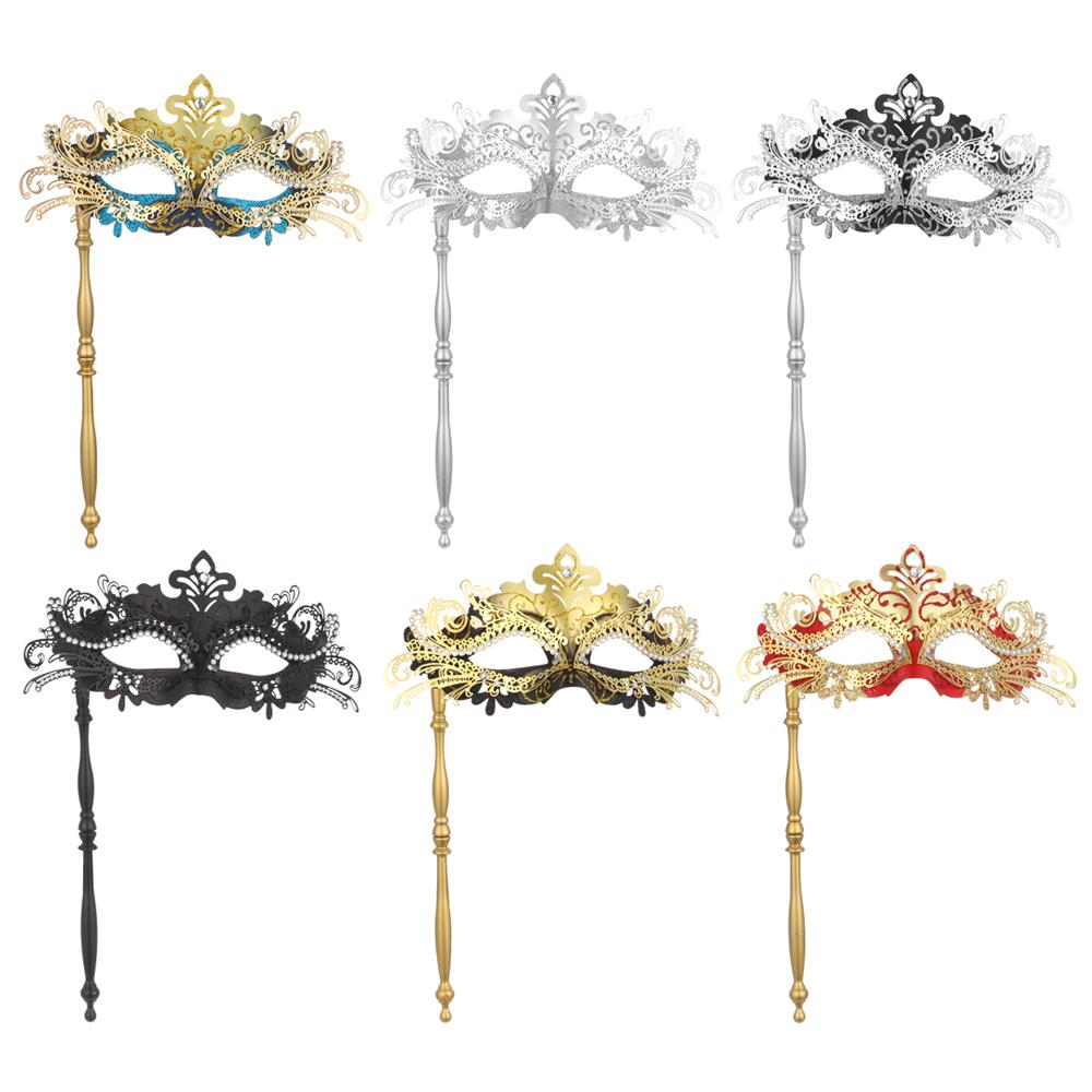 Party Phoenix Tail Flower Venetian Masquerade Mask with Holding Stick Costume Mask Halloween