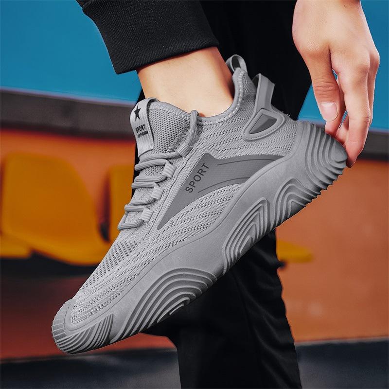 Summer new fly-woven mesh breathable men's shoes running sports casual net shoes thin knitted shoes