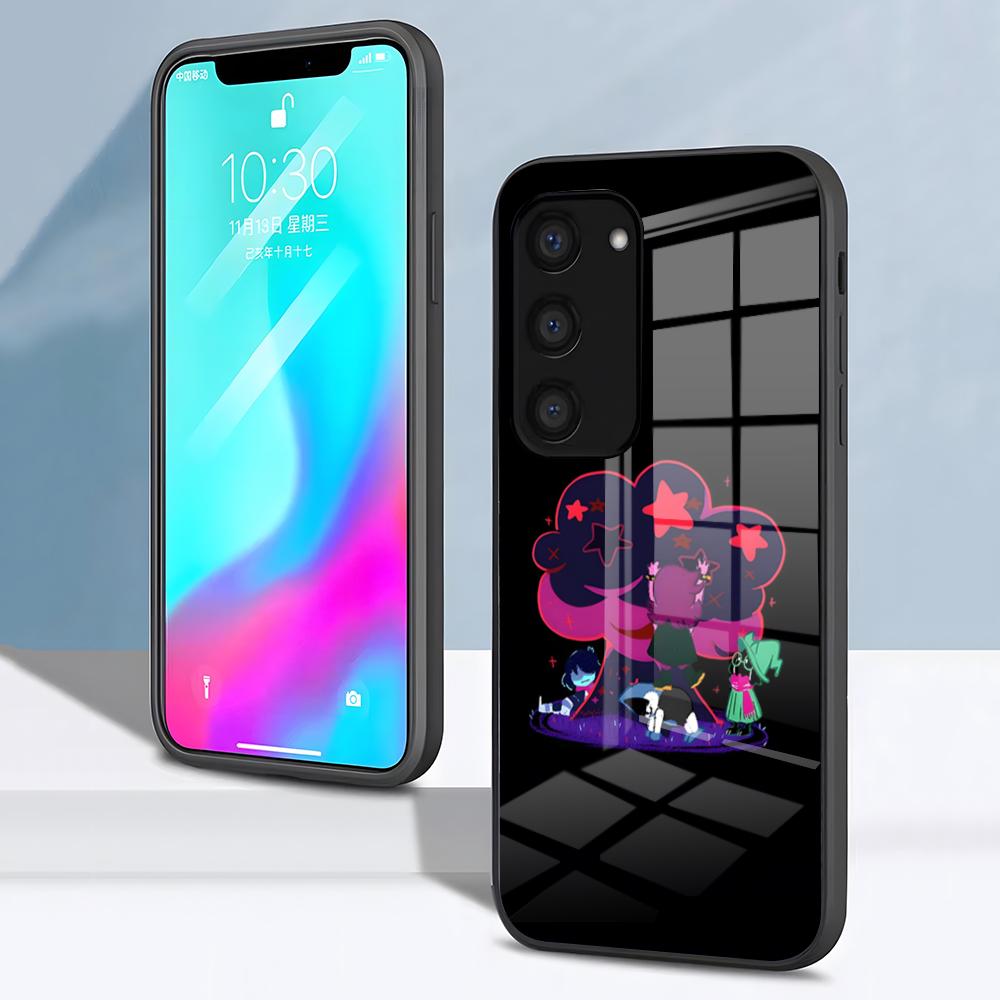 Чехол для телефона D-D-Deltarune для Samsung S26 S25 S24 FE S23 S22 S21 Plus S20 Ultra Note20Ultra Черный стеклянный чехол