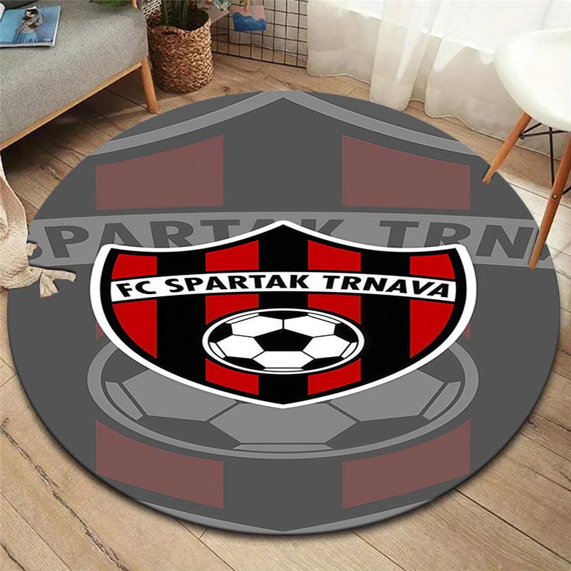 FC Spartak Trnava Round Area Rug,Carpet Rug for Living Room Bedroom Sofa Playroom Decor,Non-slip Floor Mat