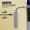 Dj1013 7 в 1 Usb C Hub для 4k HDMI-совместимого адаптера типа C с Pd Tf Sd, совместимого для