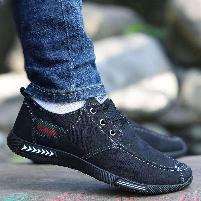 Старая пекинская тканевая обувь. Весенне-летняя дышащая парусиновая обувь с защитой от запаха. Износостойкая повседневная обувь на мягкой подошве. Мужская обувь для папы.