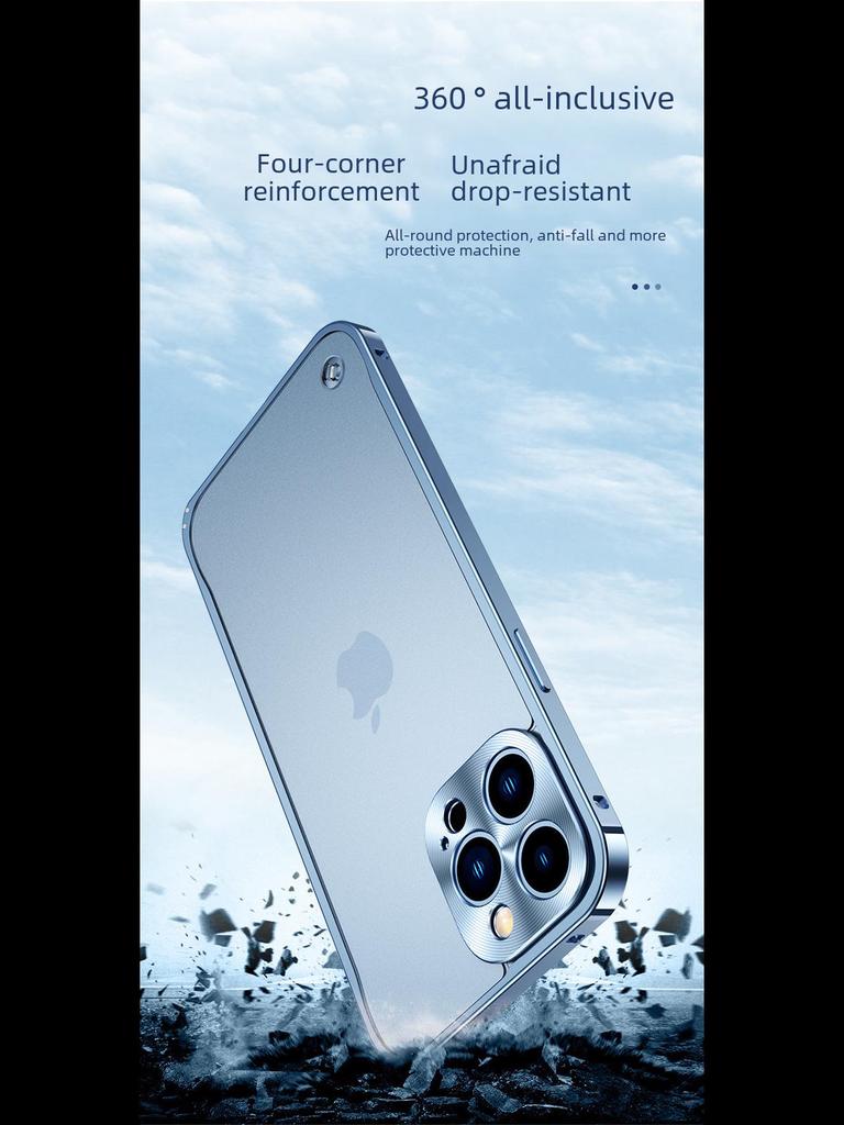 «Магнитный матовый чехол с металлическим каркасом и застежкой-кнопкой для iPhone 15 и 14»