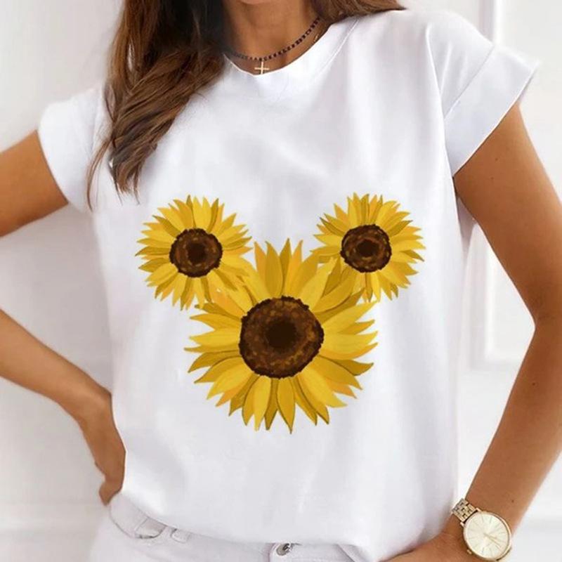 Summer Plus Size Women's Top with Letter Print Retro Pure Cotton Short Sleeved T-Shirts Women’s