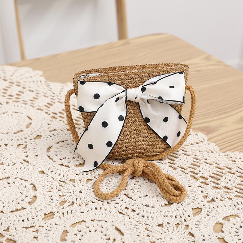 Children's sun hat children's summer new straw hat sub bag set baby sun protection beach hat sun bucket hat