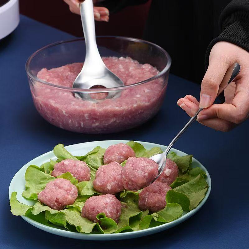 1pc/2pcs/3pcs Stainless Steel Meatball Spoon Mold Household Kitchen Tool for Making Meatballs 4